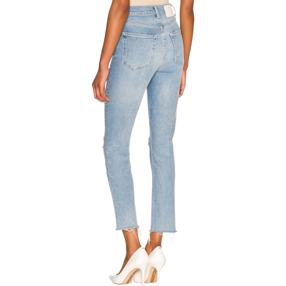 GRLFRND Piper Jeans Women 30 Super High Rise Slim Distressed Denim